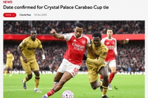 联赛杯1/4决赛阿森纳vs水晶宫开球时间确定，12月24日凌晨4点